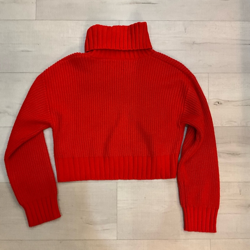 Future Collective Kahlana Barfield Brown Crop Turtleneck Long Sleeve Sweater‎ - Picture 5 of 7
